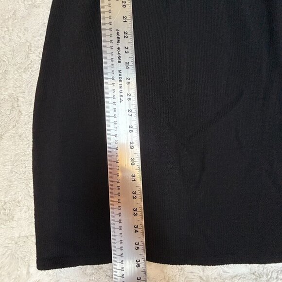 St. John Evening Knit Mini Sheath Sweater Dress Sz 2 Mock Neck Embellished Black - Picture 11 of 12